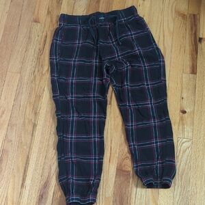 Black and Red Plaid Jogger Pants